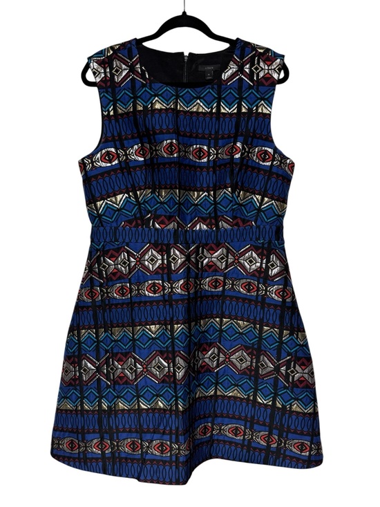 J. Crew Dresses & Skirts - J Crew Textured Windowpane Jacquard Dress Size 12 Eclectic Art Deco Mod Revival